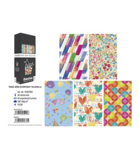 PAPEL REGALO RL.BK.0,7x5 TODO AÑO (40)