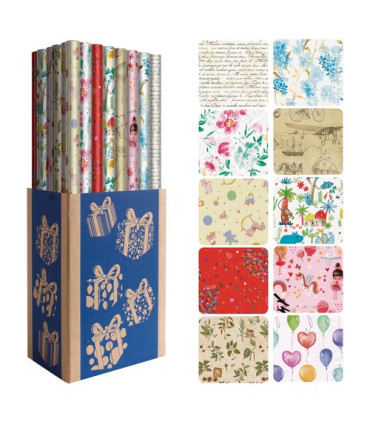 PAPEL REGALO RL.DOHE 0,7x2 T. AÑO (50)