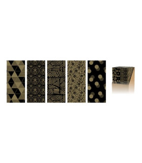 PAPEL REGALO RL.WW.0,7x2 BLACK&GOLD (50)
