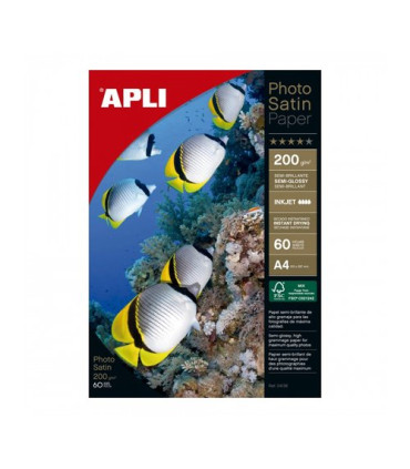 P.INKJET APLI FOTO A4 200g 60h SATIN