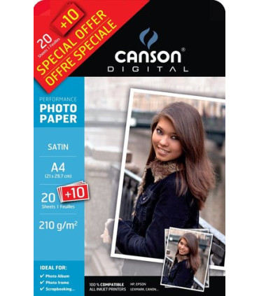 P.INKJET CANSON FOTO A4 210g 20+10h SATI