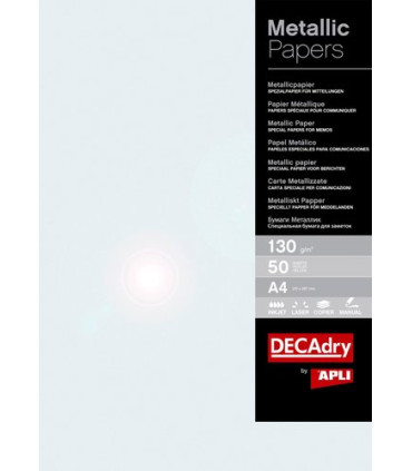 PAPEL METALIZAD.A4 APLI 130g 50h PERLA
