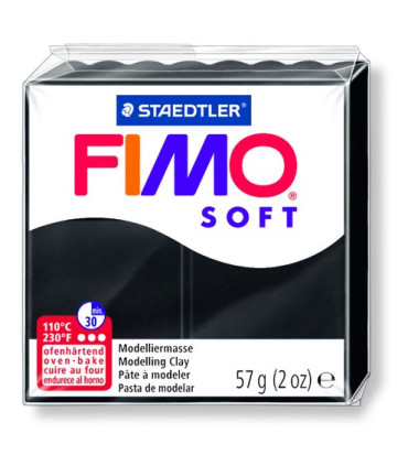 PASTA MODELAR FIMO SOFT NEGRO 57GR