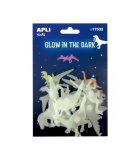 PEGATINAS APLI LUMINISCENTES DINOS B/9