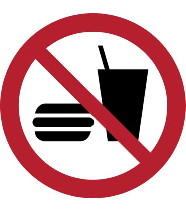 PICTOGRAMA  PROHIBIDO COMER O BEBER  B/1