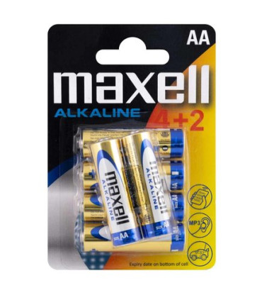 PILAS ALCALINA MAXELL LR06 BLISTER 4+2