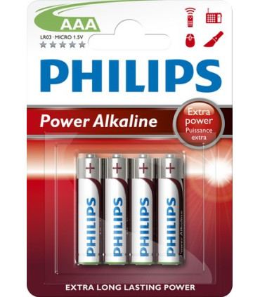 PILAS PHILIPS LR03 SUPER ALCALINA B/4