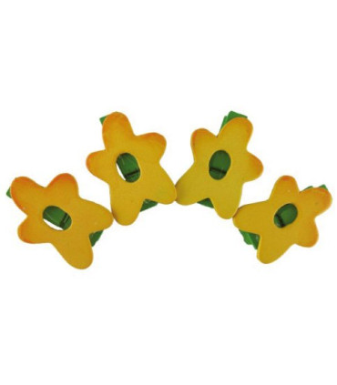 PINZAS SMART MADERA FLORES AMAR. PACK 4