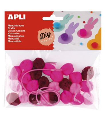 POM POM APLI TONOS ROSAS B/25