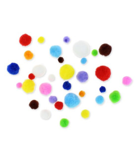 POM POM COLORES FIXO PEQU.SURT. P/100