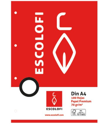 RECAMBIO ESCOLOFI A4 100h 4 TAL. LISO