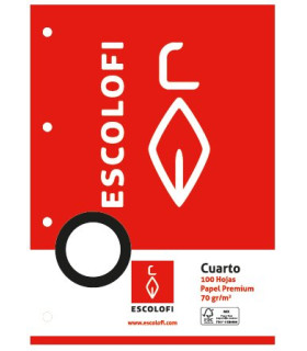 RECAMBIO ESCOLOFI 4º 100h 4 TAL. LISO