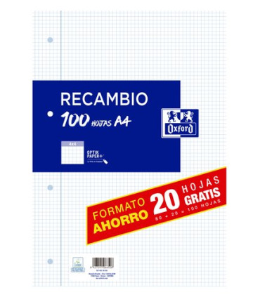 RECAMBIO OXF. A4 100h 4 TAL. CD.4