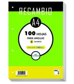 RECAMBIO PACSA A4 100h 4 TAL. CD.4