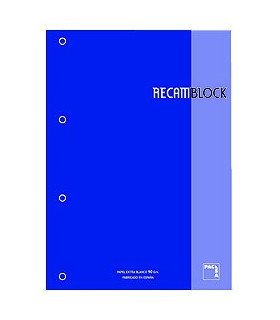 RECAMBIO PACSA A4 80h 4 TAL. CD.5 AZUL