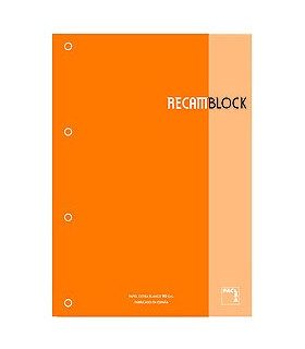 RECAMBIO PACSA A4 80h 4 TAL. CD.5 NARANJ