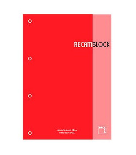 RECAMBIO PACSA A4 80h 4 TAL. CD.5 ROJO
