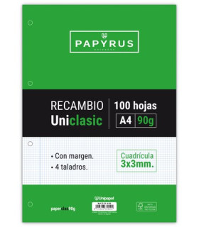 RECAMBIO PAPYRUS A4 100h 4 TAL.CD.3 C/M