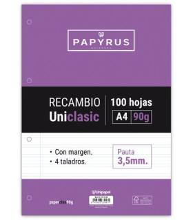 RECAMBIO PAPYRUS A4 100h 4 TAL.P3.5 C/M