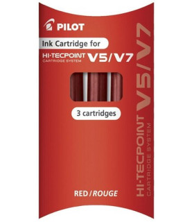 RECAMBIO PILOT V-5 RECARGABLE ROJO B/3