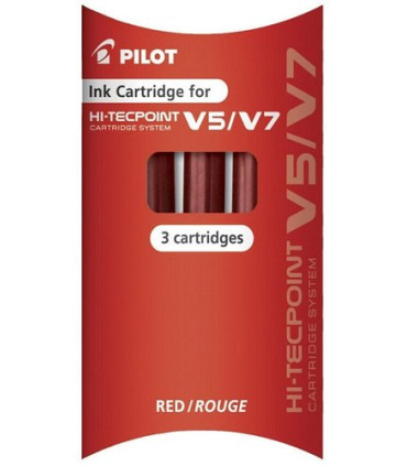 RECAMBIO PILOT V-5 RECARGABLE ROJO B/3