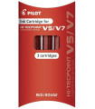 RECAMBIO PILOT V-5 RECARGABLE ROJO B/3