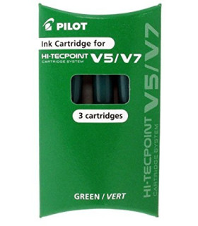 RECAMBIO PILOT V-5 RECARGABLE VERDE B/3