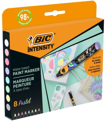 ROTUL.ACRILICO BIC COL.PASTEL CAJA 8