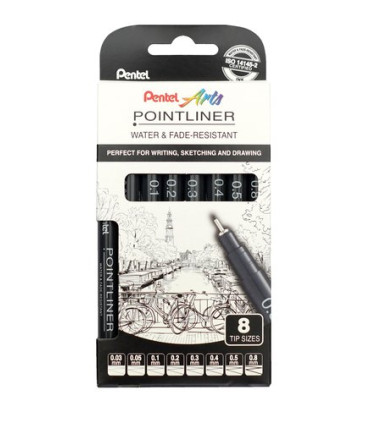 ROTUL.PENTEL CALIBRADO POINTLINER P/8