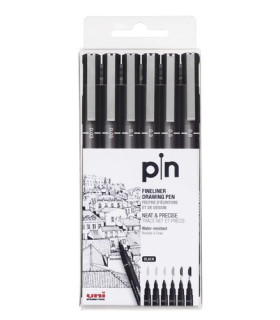ROTUL.UNI PIN CALIBRADO NEGRO B/6