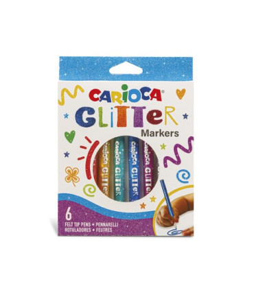 ROTUL.CARIOCA GLITTER CAJA 6