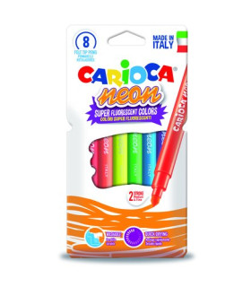 ROTUL.CARIOCA LAVABLE NEON CAJA 8