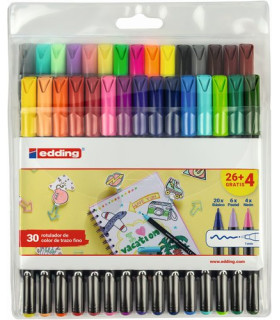 ROTUL.EDDING 1200 NEON/PAST. PACK 26+4