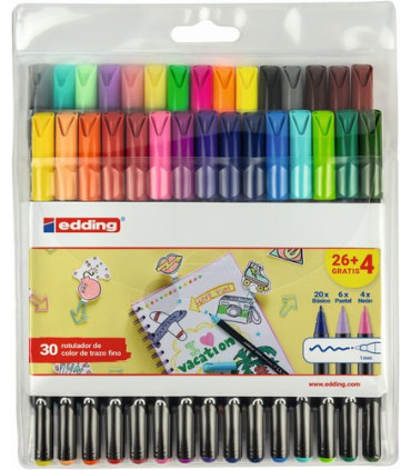 ROTUL.EDDING 1200 NEON/PAST. PACK 26+4