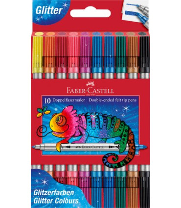 ROTUL.FABER C.DOBLE PUNTA GLITTER CAJA 1
