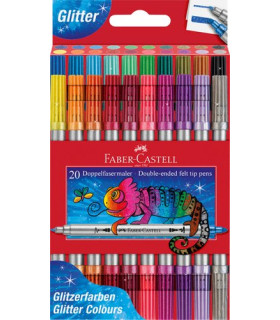 ROTUL.FABER C.DOBLE PUNTA GLITTER CAJA 2