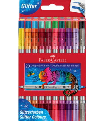 ROTUL.FABER C.DOBLE PUNTA GLITTER CAJA 2