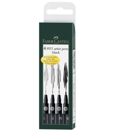 ROTUL.FABER C.PITT NEGRO ESTUCHE 4