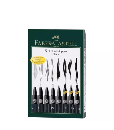 ROTUL.FABER PITT NEGRO ESTUCHE DE 8