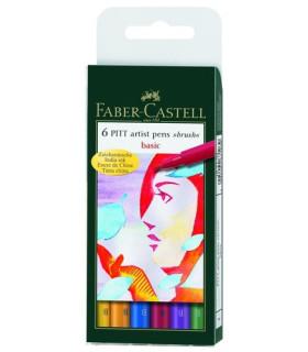 ROTULADOR FABER CASTELL PITT PEN B/6