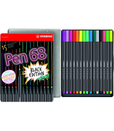 ROTUL.STABILO PEN 68 CAJA METALICA de 15