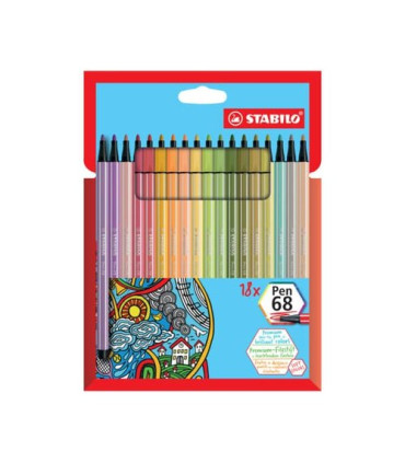 ROTUL.STABILO PEN 68 CAJA CARTON de 18