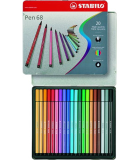 ROTUL.STABILO PEN 68 CAJA METALICA de 20