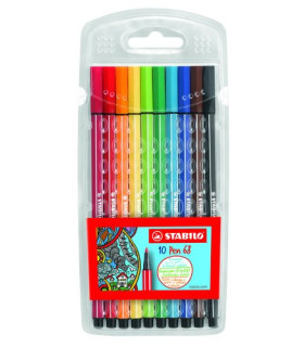 ROTUL.STABILO PEN 68 CAJA PLASTICO de 10