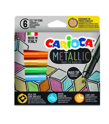 ROTUL.CARIOCA TINTA METALLIC MAXI C/6