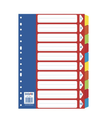 SEPARADORES DOHE CARTON COLORES A4 10 ps