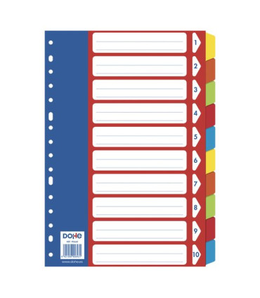 SEPARADORES DOHE CARTON COLORES Fº 10 ps