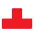 SIMBOLO ADH. FORMA  T  15x5 ROJO B/10