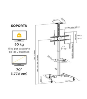 SOPORTE SUELO TV FELLOWES 70  NEGRO