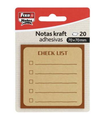 TACO NOTAS FIXO 20h 70x70 CHECK KRAFT